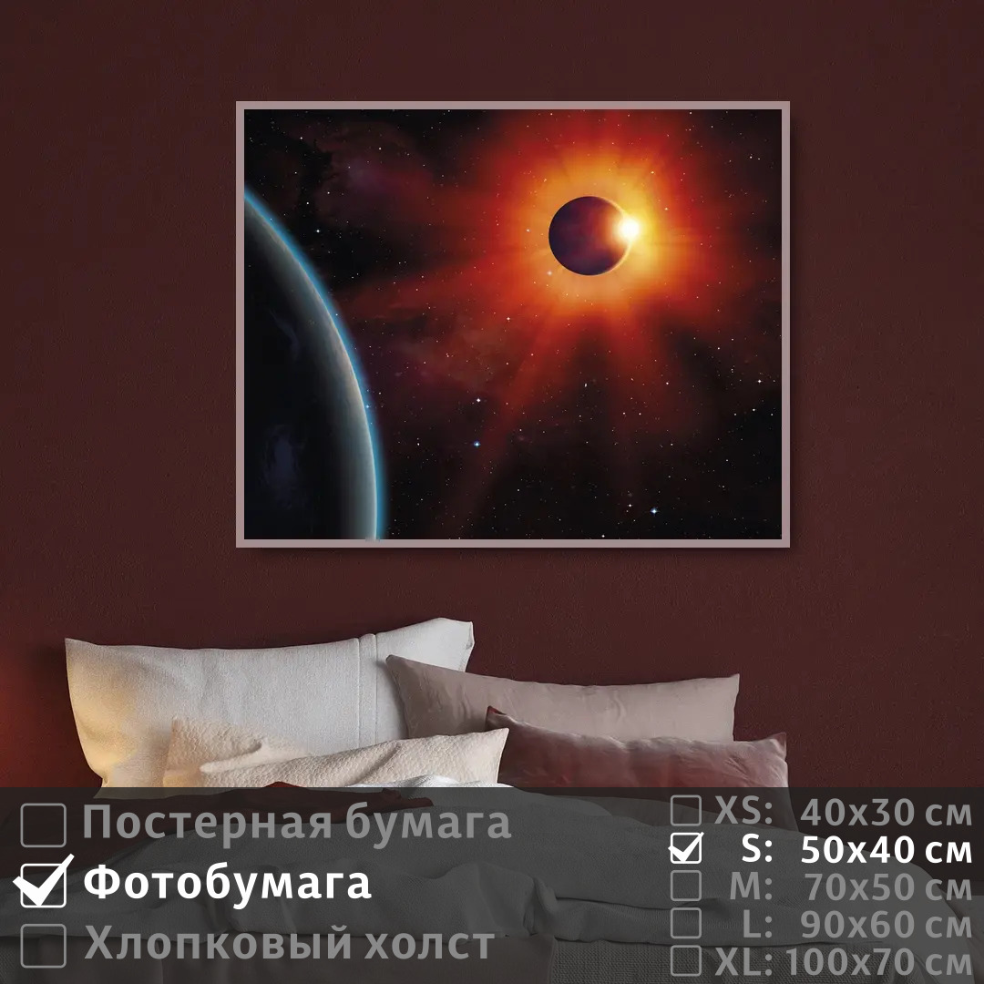 

Постер на фотобумаге ПолиЦентр Планета земля в космосе при ярком свете 50х40 см, ПланетаЗемляВКосмосеПриЯркомСвете