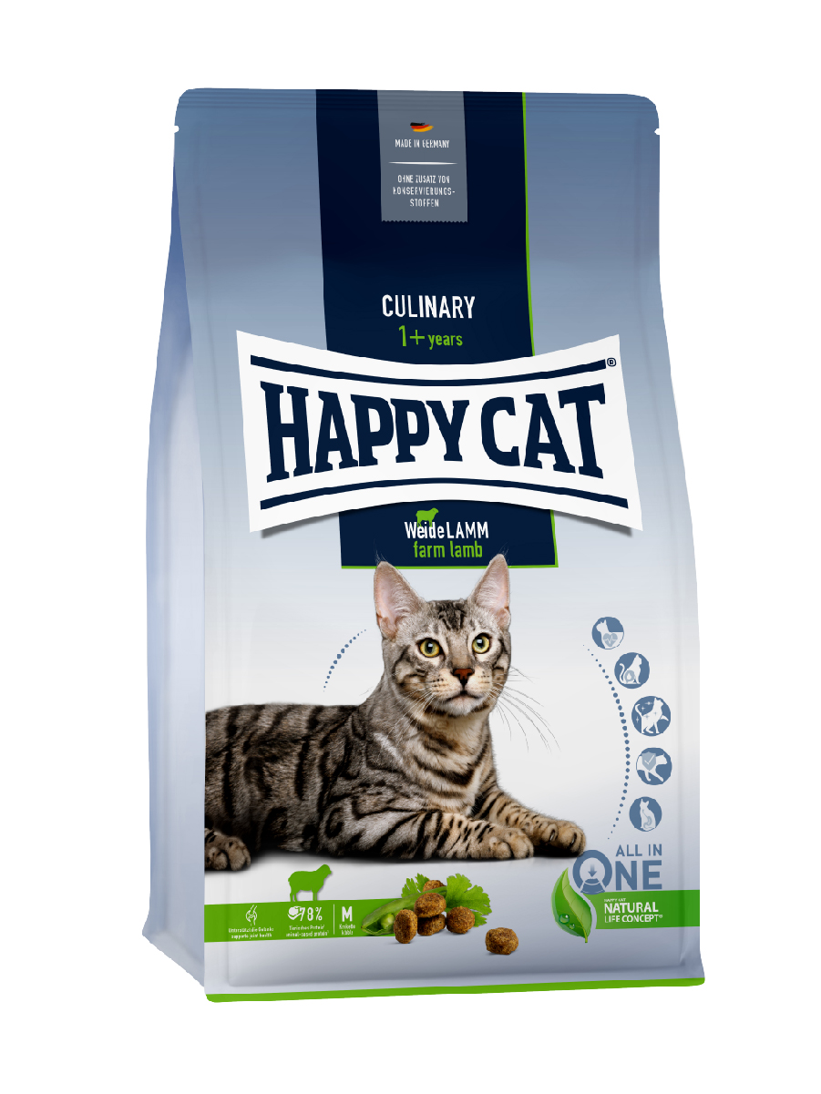 фото Сухой корм для кошек happy cat culinary adult пастбищный ягненок, 4кг