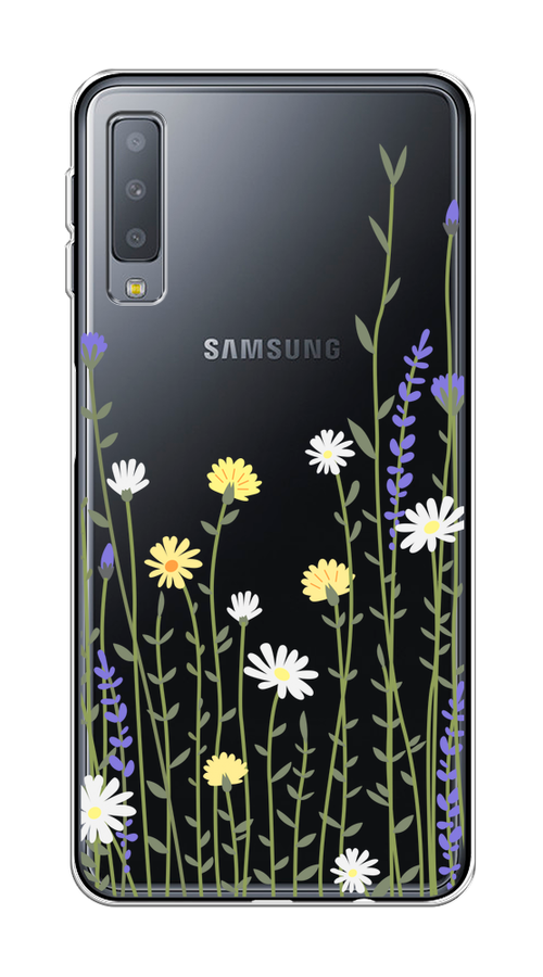 

Чехол на Samsung Galaxy A7 2018 "Ромашка и лаванда", Зеленый;желтый;прозрачный, 26750-1