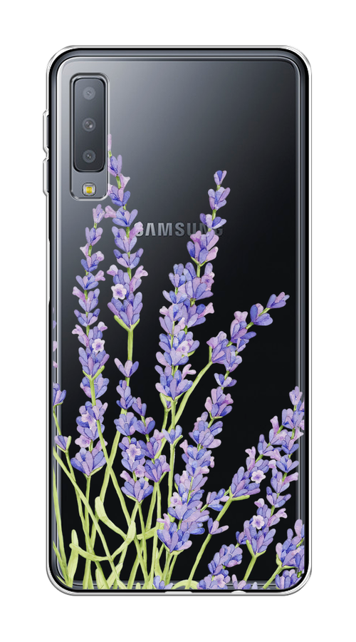 

Чехол на Samsung Galaxy A7 2018 "Лавандовые стебли", Фиолетовый;зеленый, 26750-1