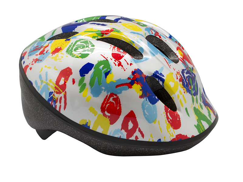 Детский велосипедный шлем Bellelli цвет: белый. рисунок: ладошки. размер: s (48-53)