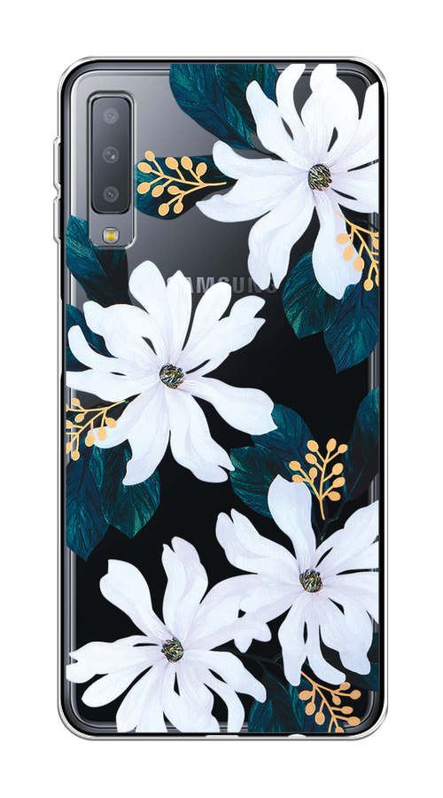 

Чехол на Samsung Galaxy A7 2018 "Delilah Flower", Зеленый;белый, 26750-1