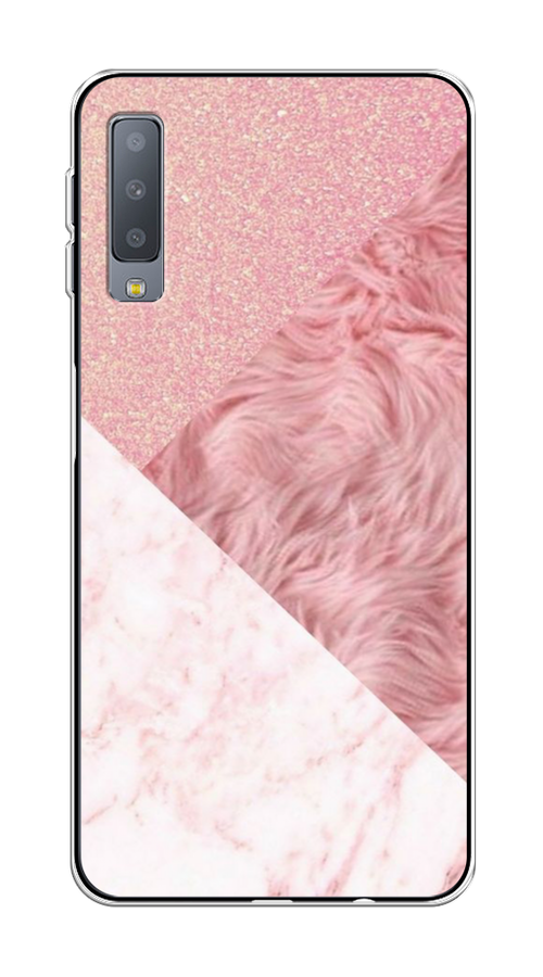 

Чехол на Samsung Galaxy A7 2018 "Текстурные треугольники", Розовый;белый, 26750-1
