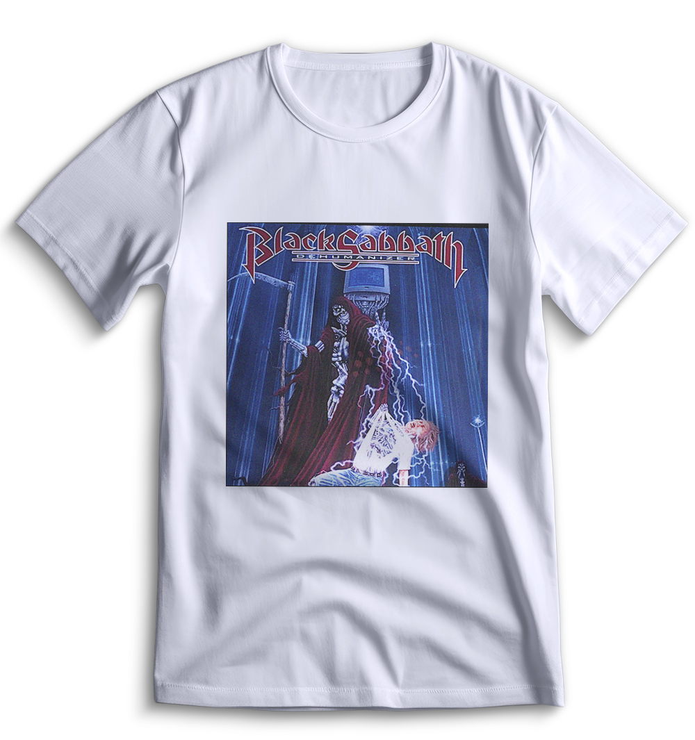 Белая футболка Top T-shirt с изображением Black Sabbath 0019, размер S.