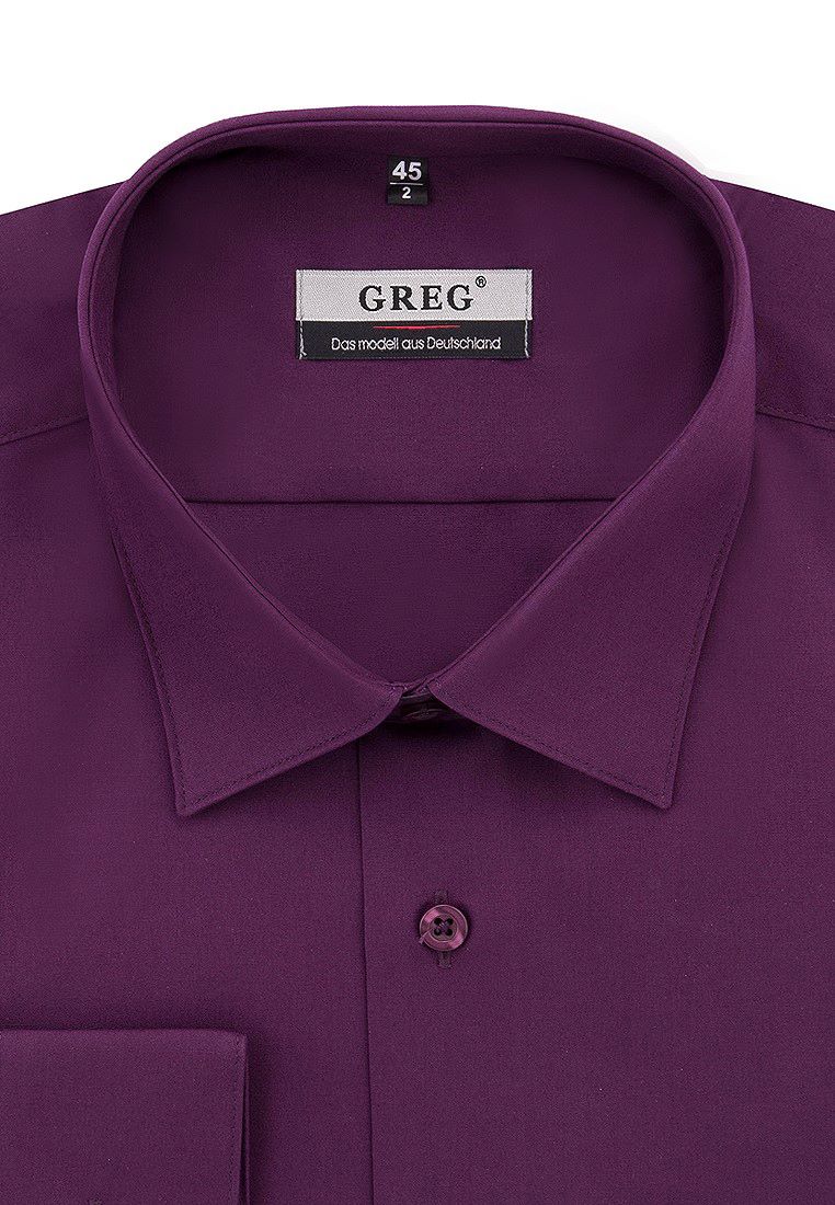 

Рубашка мужская Greg 01-00003619 фиолетовая 40, Фиолетовый, 01-00003619
