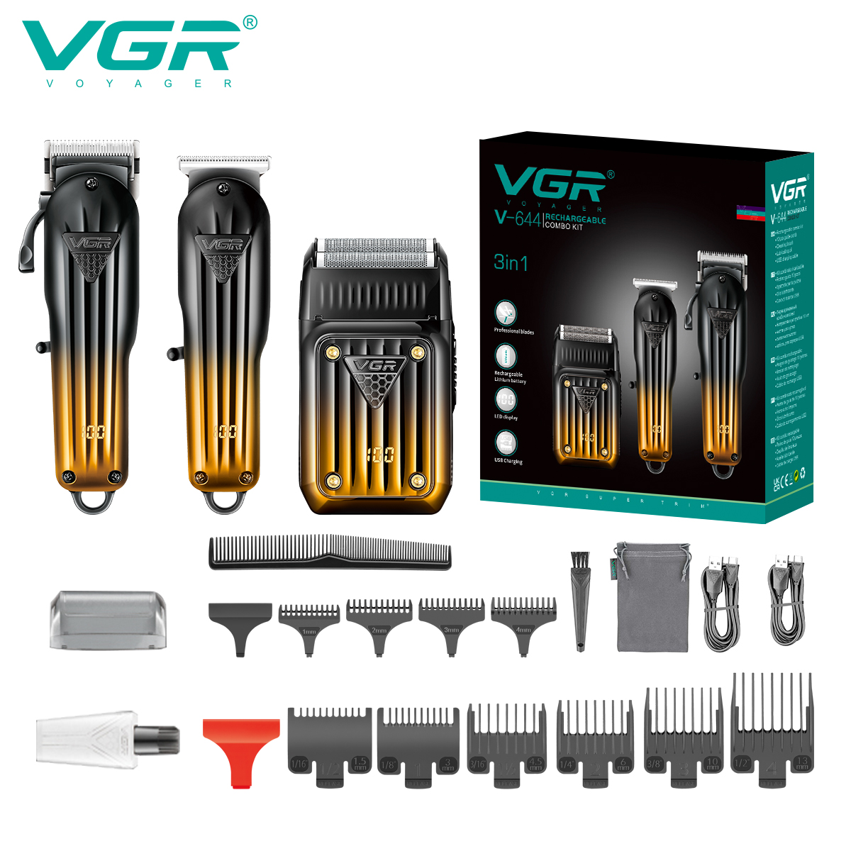 

Машинка для стрижки волос VGR Professional V-644 оранжевый; черный, V-644