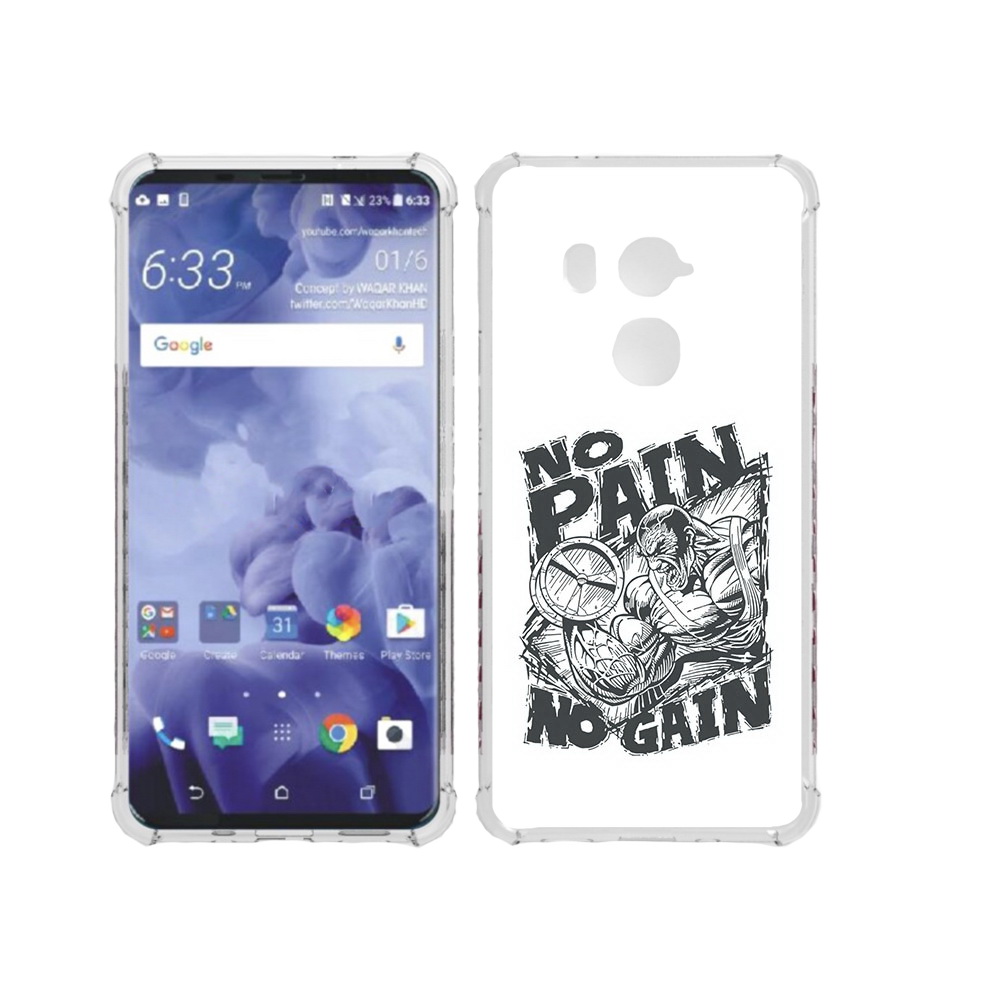 

Чехол MyPads Tocco для HTC U11 Plus бодибилдинг тяжелая работа, Прозрачный, Tocco
