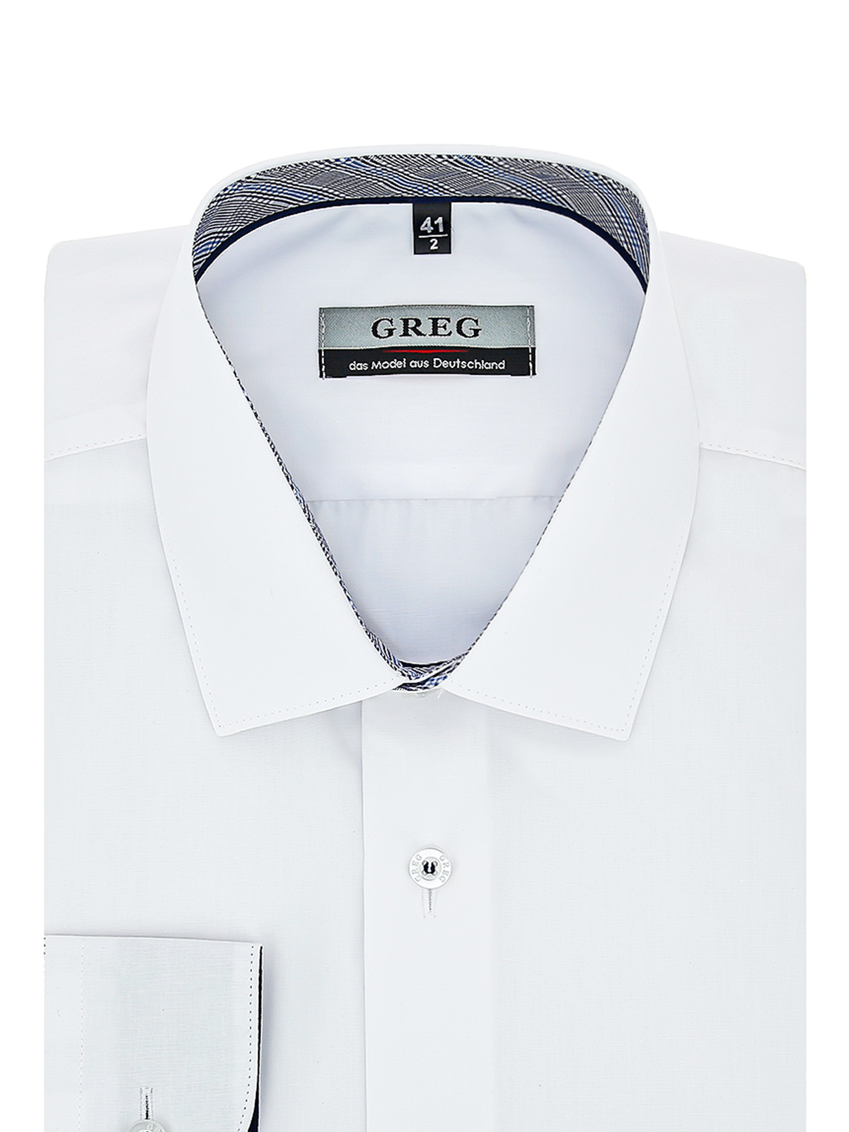 

Рубашка мужская Greg 00-00005662 белая 38, Белый, 00-00005662