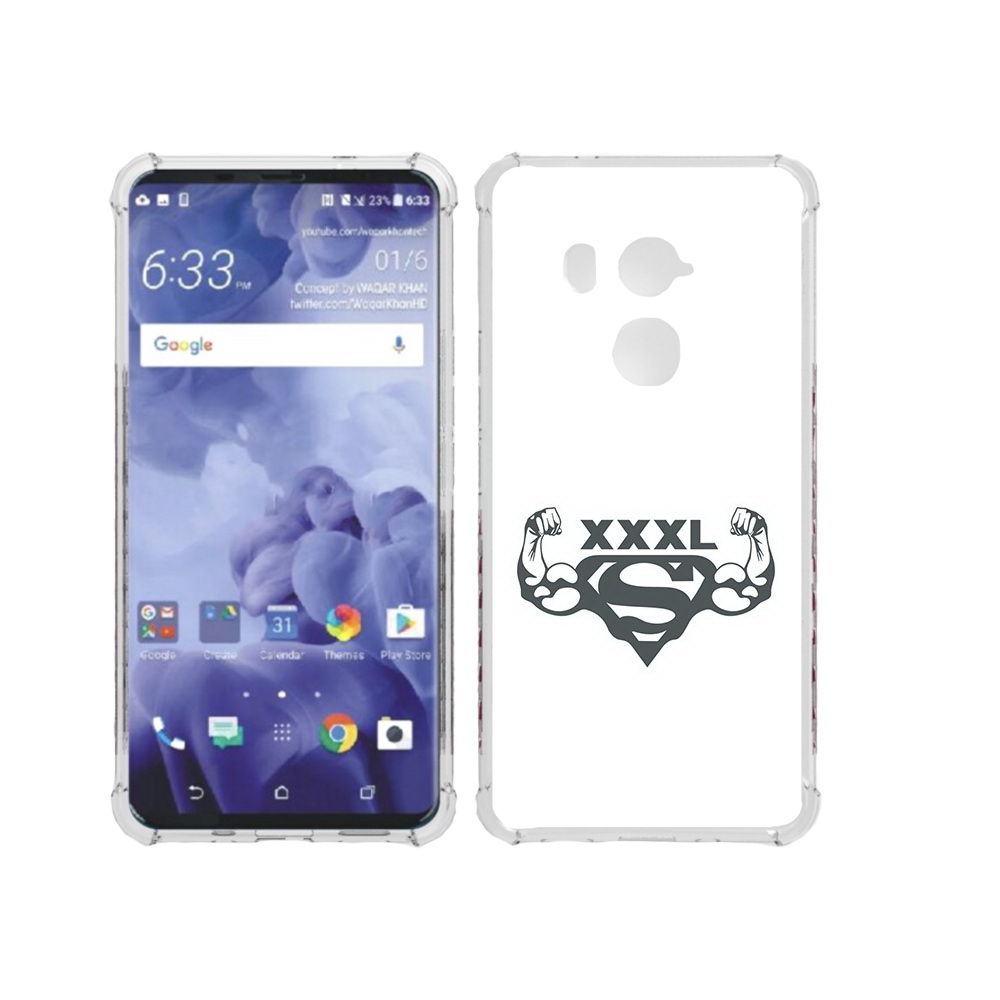 

Чехол MyPads Tocco для HTC U11 Plus бодибилдинг супермен, Прозрачный, Tocco
