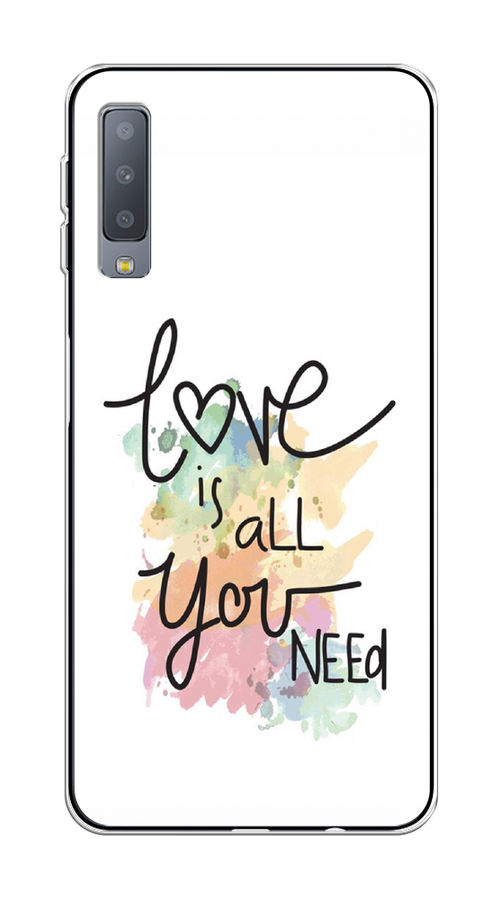 

Чехол на Samsung Galaxy A7 2018 "Love is all you need", Белый;черный;зеленый, 26750-1