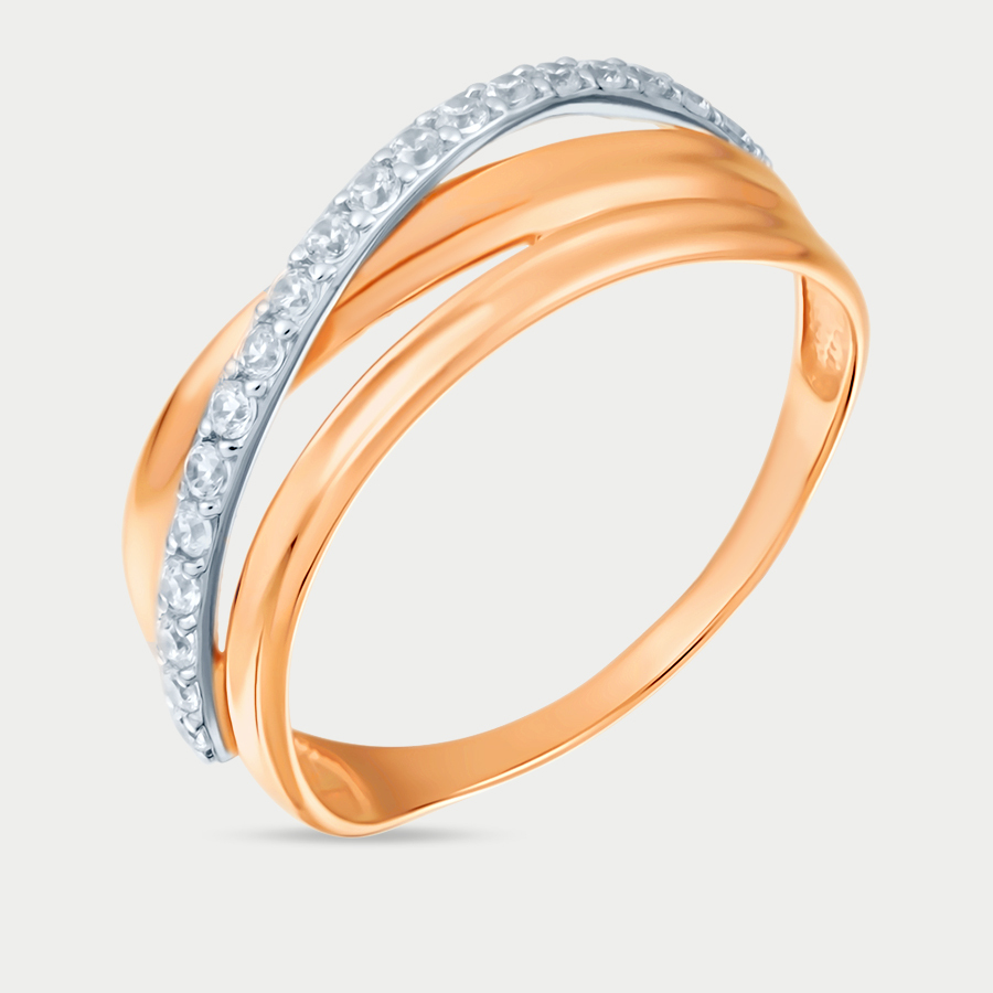 Кольцо из розового золота р. 19 Delta 1103455, фианит