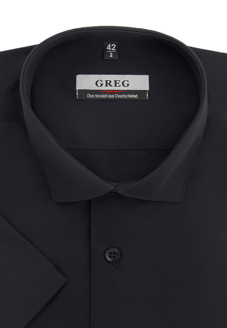 

Рубашка мужская Greg 01-00005069 черная 45, Черный, 01-00005069