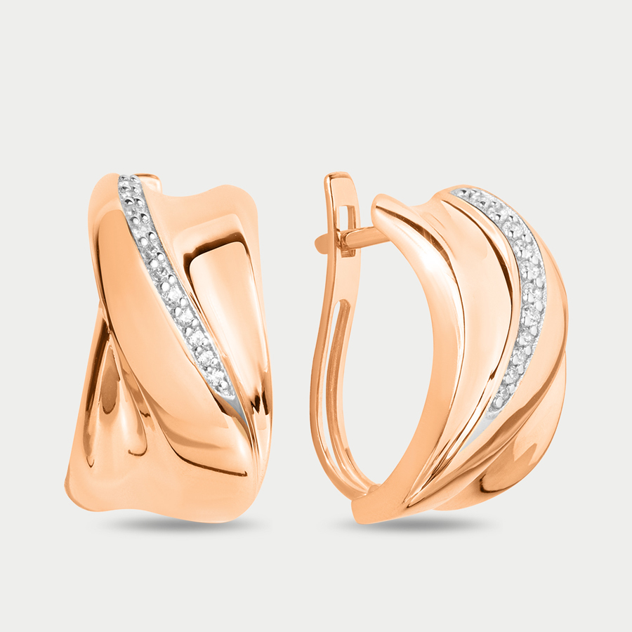 

Серьги из розового золота Династия 902162-1102, фианит, 902162-1102