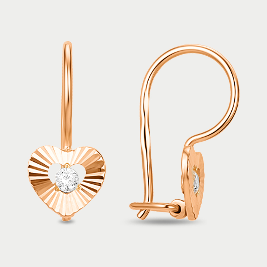 

Серьги из розового золота Династия 015592-1110, фианит, 015592-1110