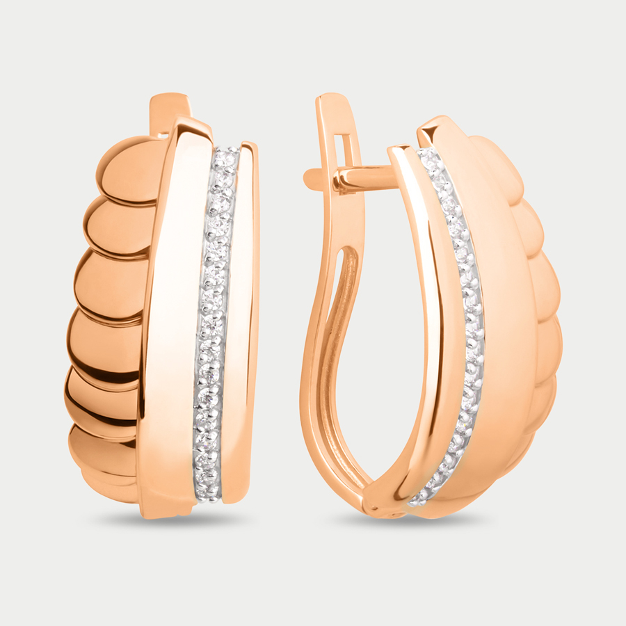Серьги из розового золота Династия 024752-1102, фианит
