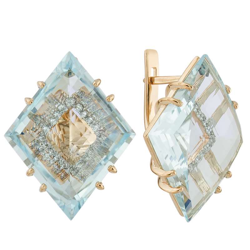 

Серьги из красного золота с фианитом, топазом ALORIS Серьги 1505ТКц, Серьги 1505ТКц