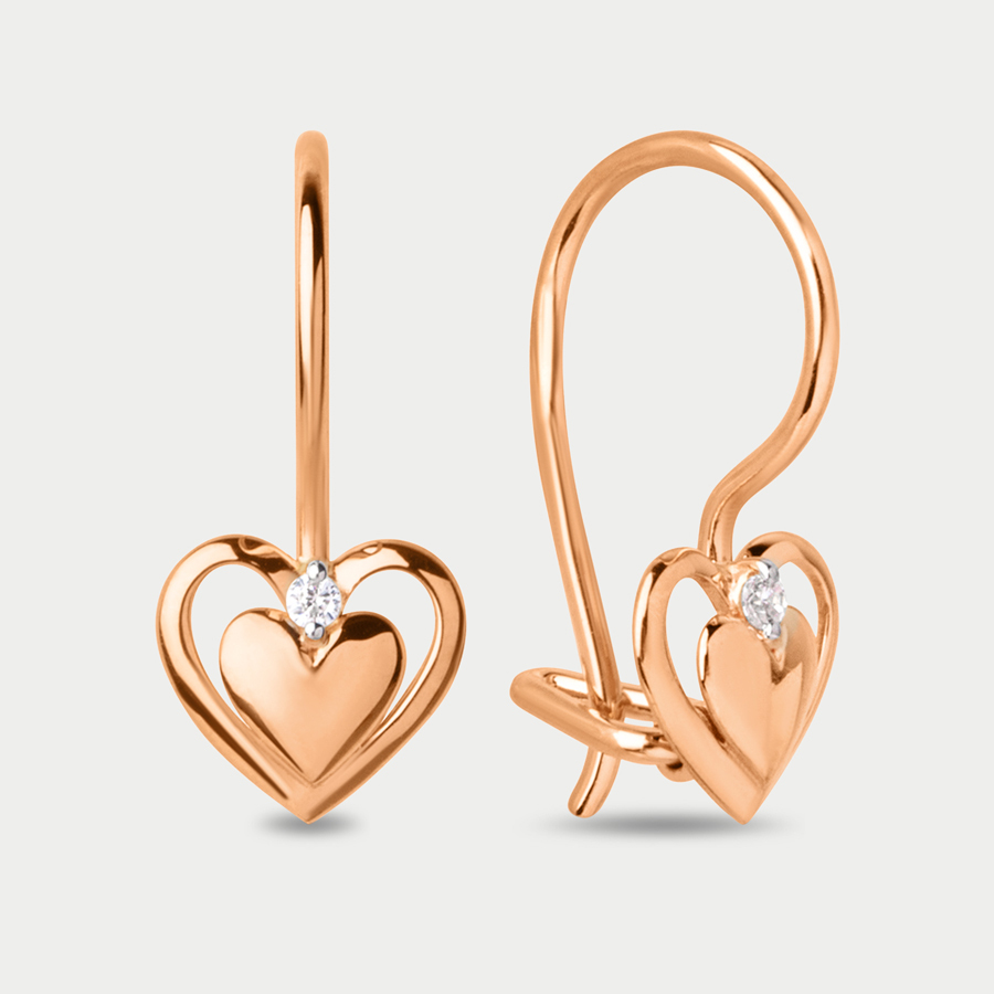 

Серьги из розового золота Династия 022762-1102, фианит, 022762-1102