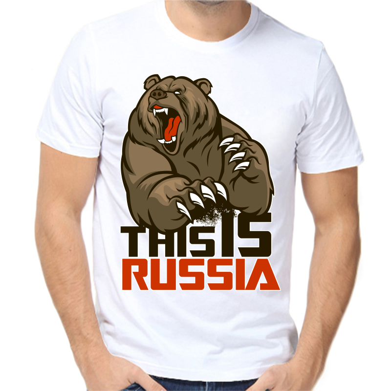 

Футболка мужская белая 56 р-р с надписью Россия this is Russia, Белый, fm_this_is_russia