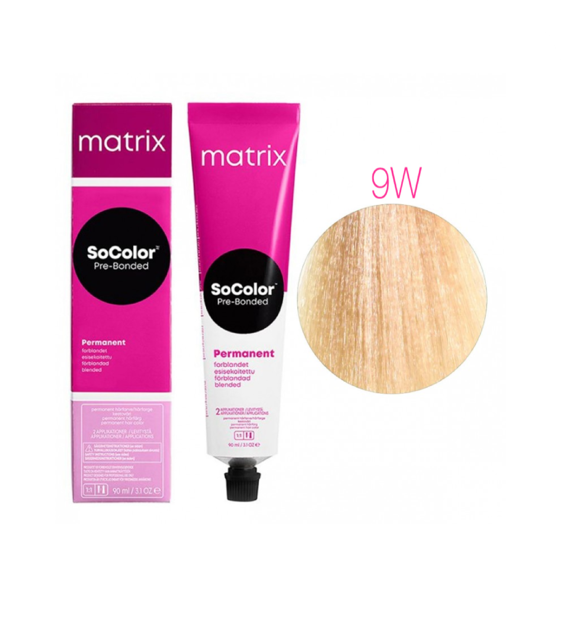 Краска Matrix SoColor Pre-Bonded 9W очень светлый блондин теплый 90 мл