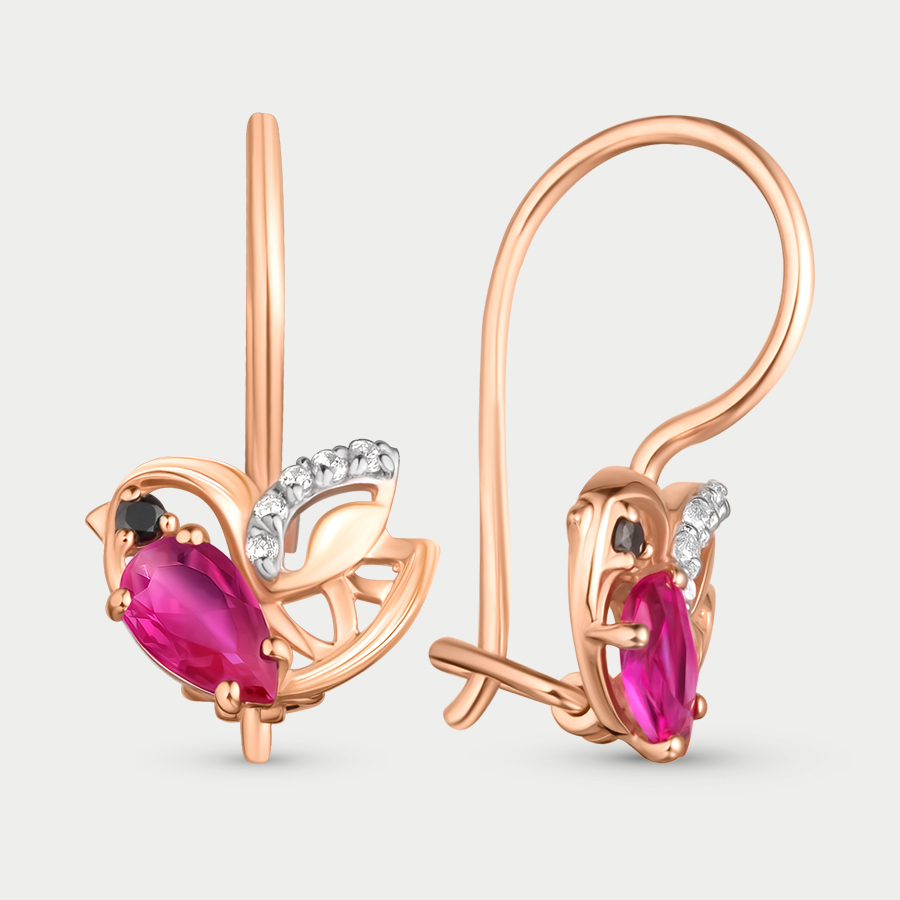 

Серьги из розового золота Династия 004792-1122, фианит, 004792-1122