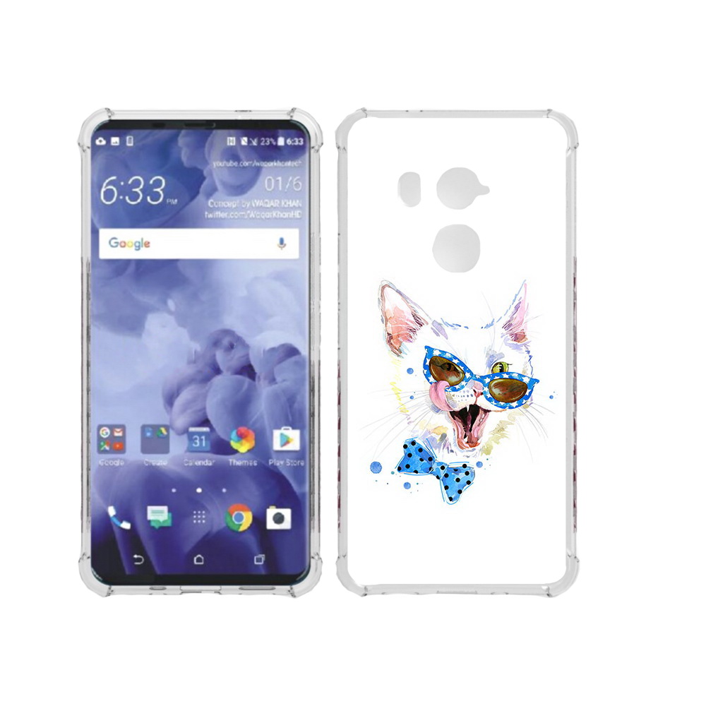 

Чехол MyPads Tocco для HTC U11 Plus белый кот, Прозрачный, Tocco