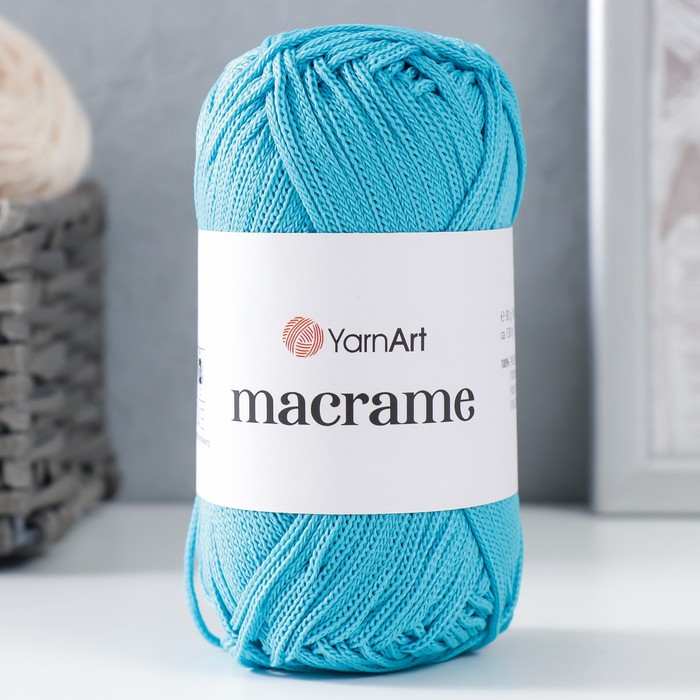 

Пряжа "Macrame Макраме" 100% полиэстер 130м/90гр (152 бирюза), Бирюзовый, Пряжа "Macrame Макраме"