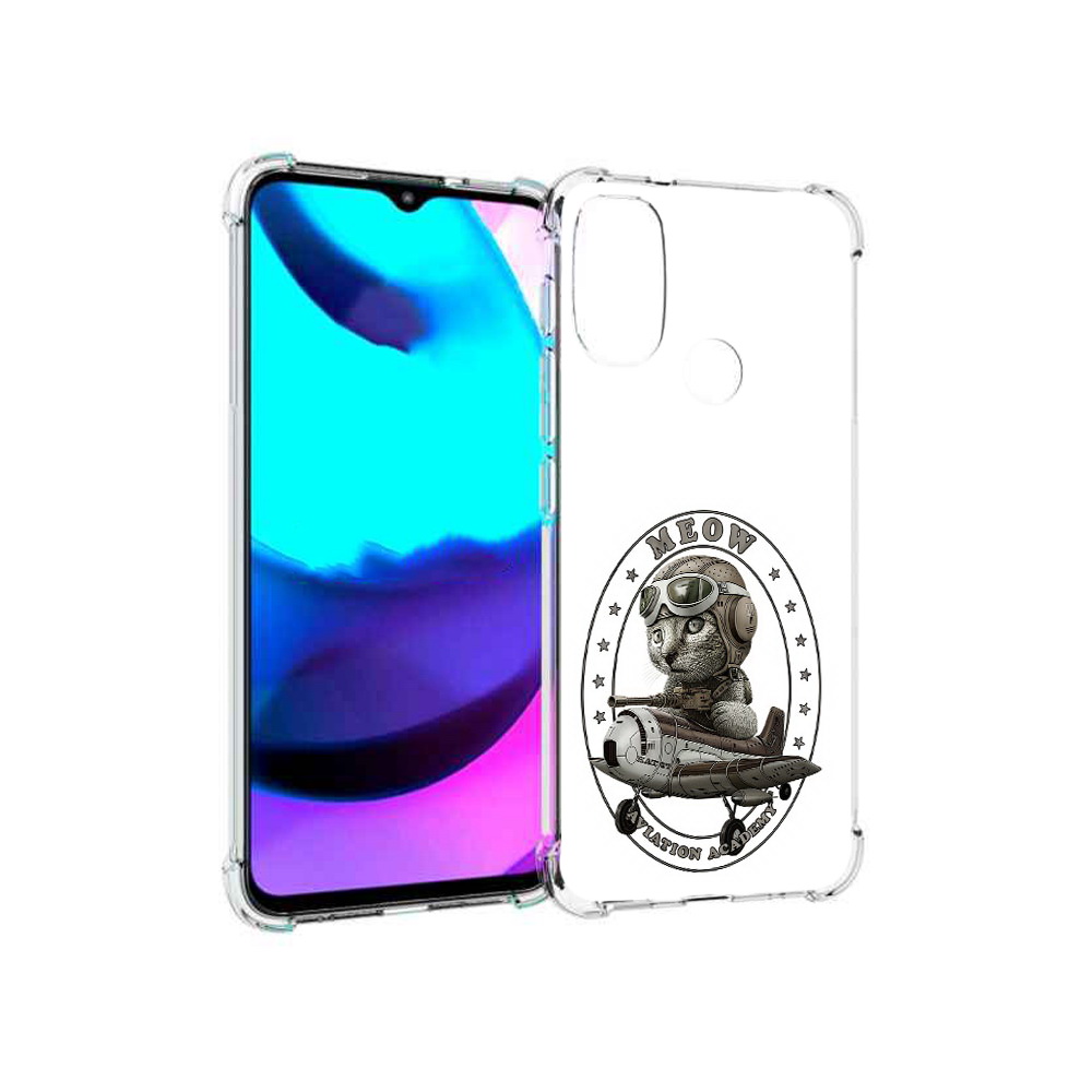 

Чехол MyPads Tocco для Motorola Moto E20 кот в самолете (PT162039.356.395), Прозрачный, Tocco