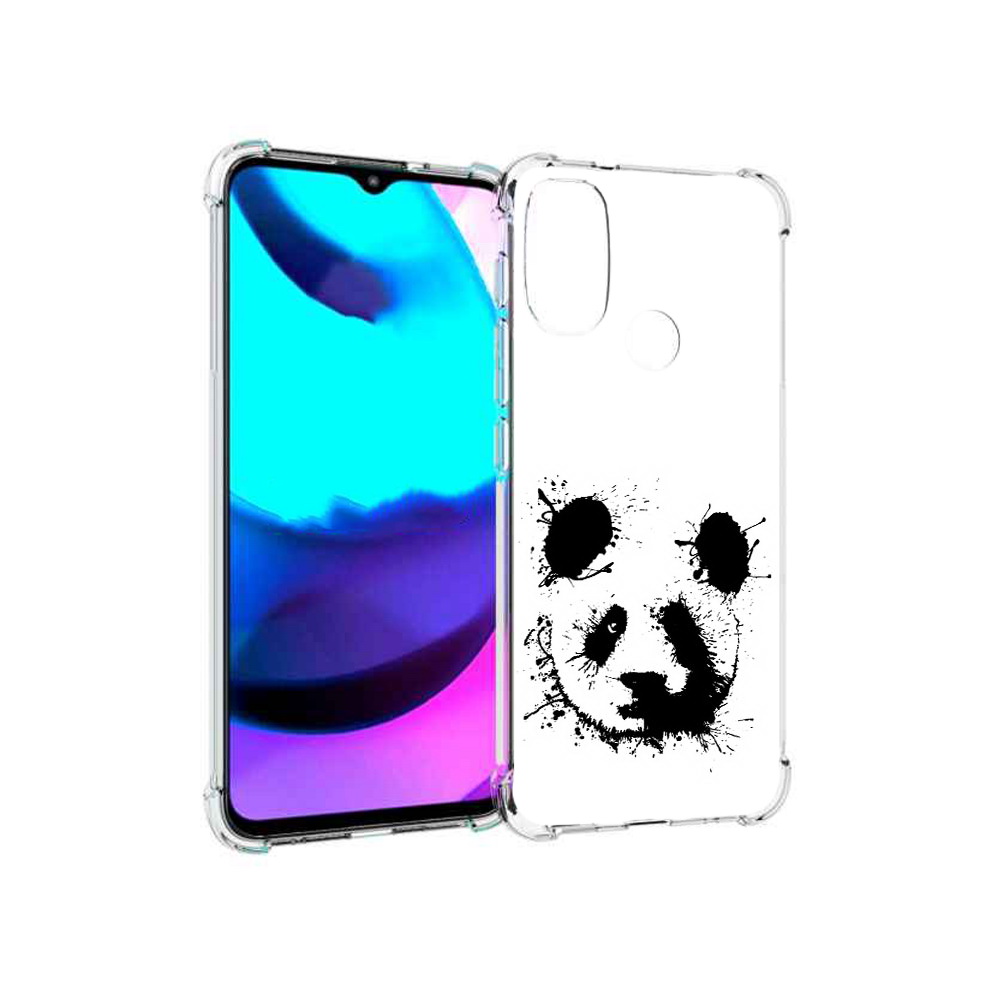 

Чехол MyPads Tocco для Motorola Moto E20 клякса-панда (PT162039.356.389), Прозрачный, Tocco