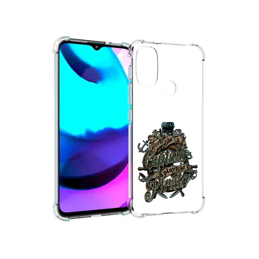 

Чехол MyPads Tocco для Motorola Moto E20 капитан пиратов (PT162039.356.385), Прозрачный, Tocco