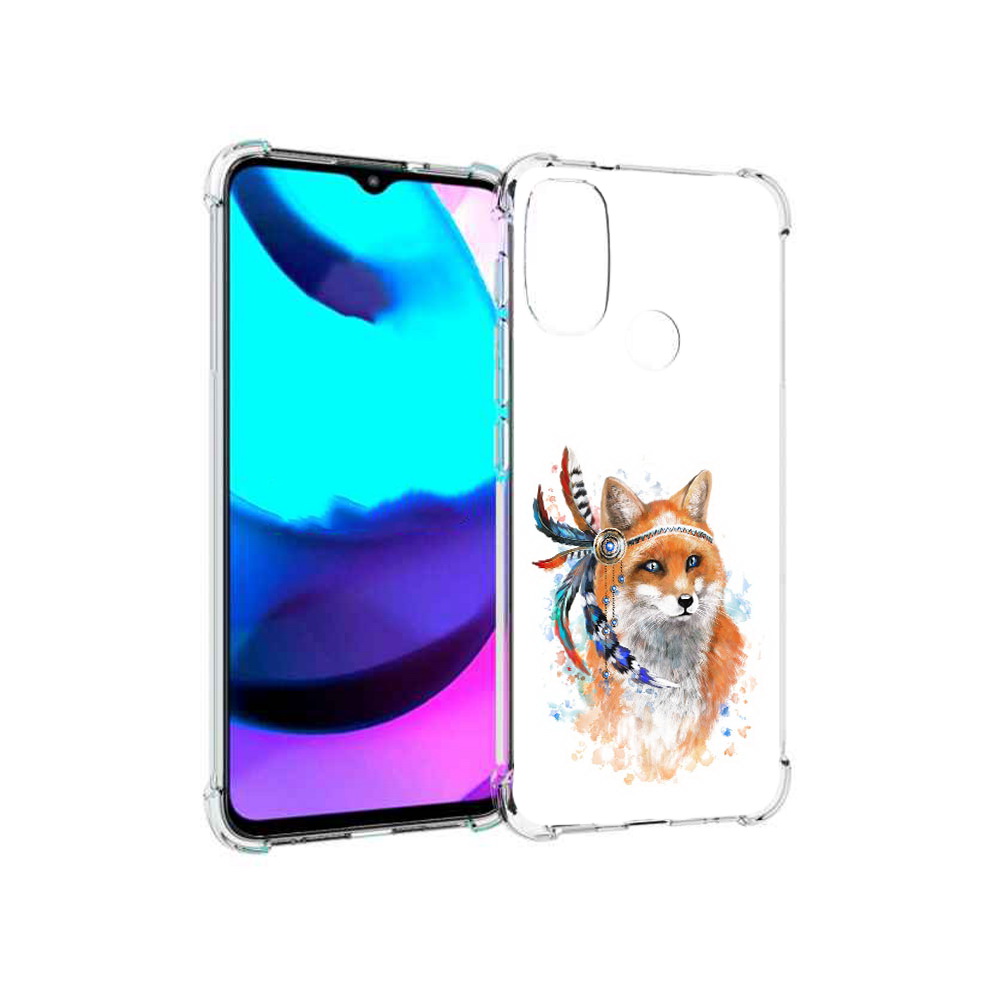 

Чехол MyPads Tocco для Motorola Moto E20 инду лиса (PT162039.356.377), Прозрачный, Tocco