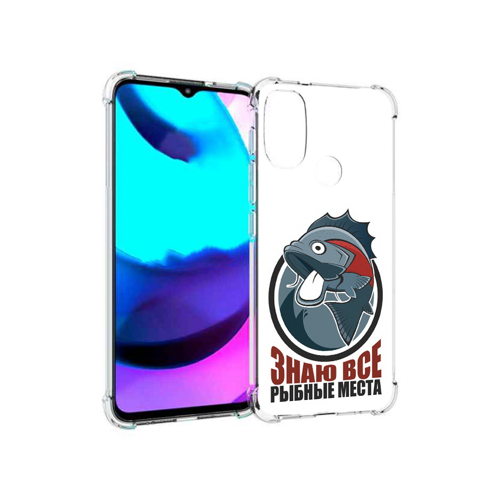

Чехол MyPads Tocco для Motorola Moto E20 знаю все рыбные места (PT162039.356.367), Прозрачный, Tocco