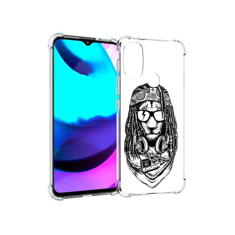 

Чехол MyPads Tocco для Motorola Moto E20 дреды льва (PT162039.356.338), Прозрачный, Tocco