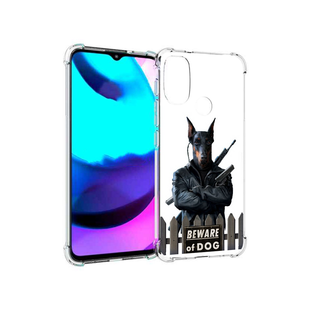 

Чехол MyPads Tocco для Motorola Moto E20 доберман (PT162039.356.332), Прозрачный, Tocco