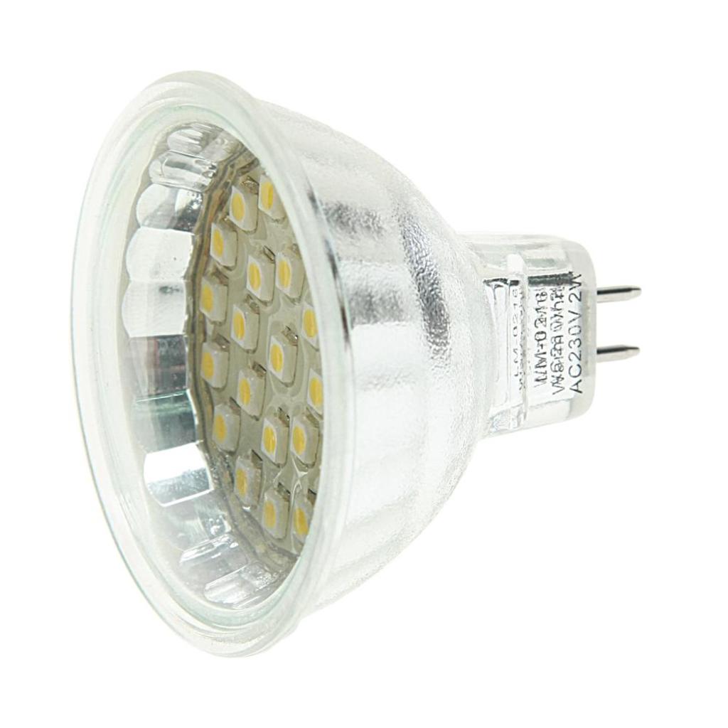 фото Лампа светодиодная mr16 2w(20w) 220v теплый mega lighting lm-0216ww