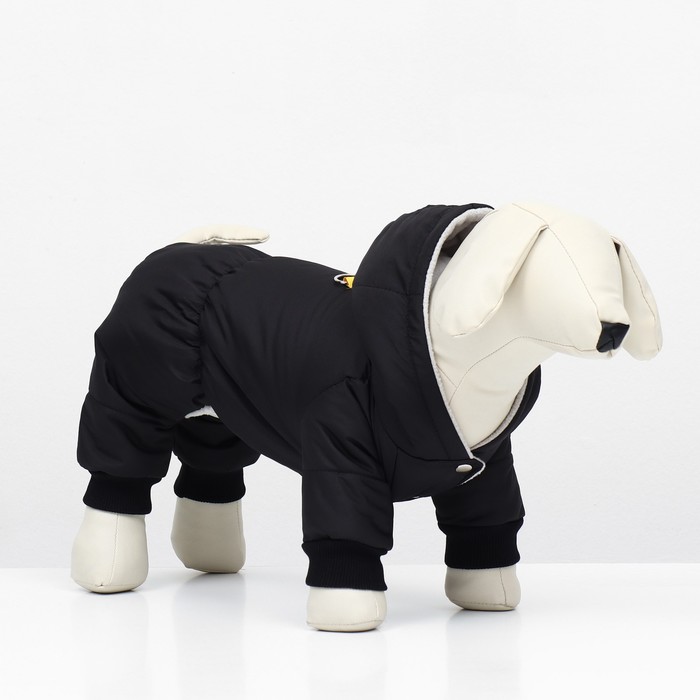 

Комбинезон для собак, унисекс, 2XL, черный, флис, синтепон, длина спины 34 см