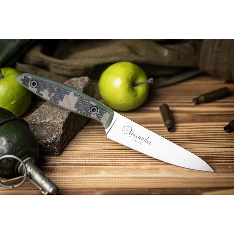 

Нож кухонный Alexander SMALL N690 SW Stonewash, рукоять G10 (Kizlyar Supreme)
