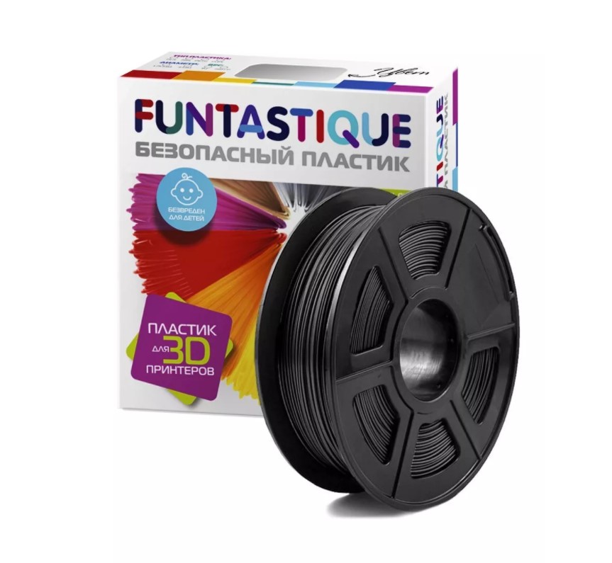 

Пластик в катушке Funtastique ABS,1.75 мм,1 кг, Black