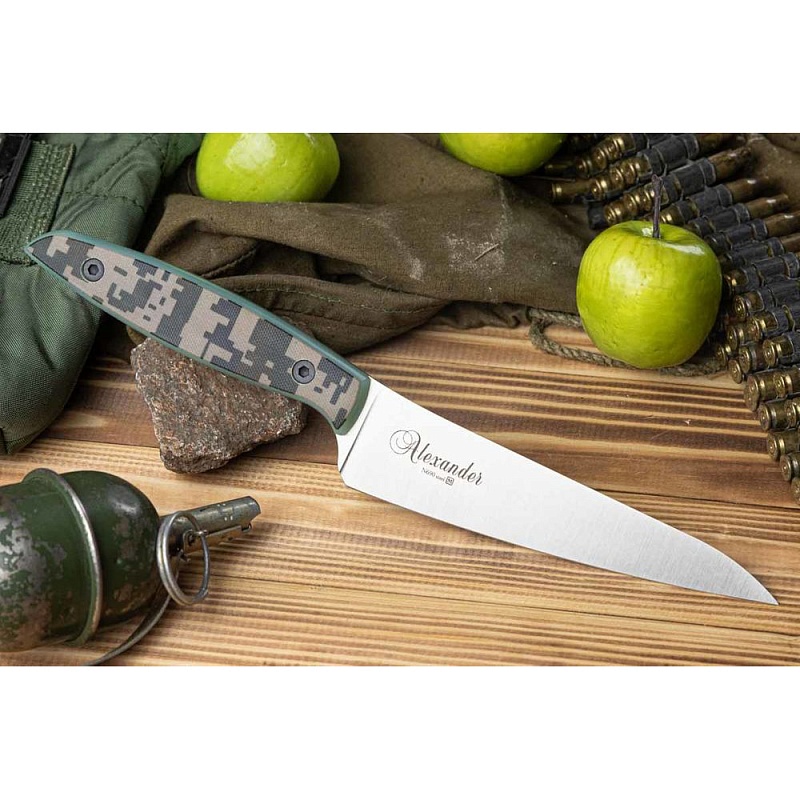 

Нож кухонный Alexander MEDIUM N690 SW Stonewash, рукоять G10 (Kizlyar Supreme)