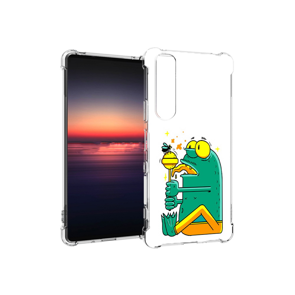 

Чехол MyPads Tocco для Sony Xperia 1 III Зеленая лягушка с чупа чупсом (PT162368.229.85), Прозрачный, Tocco