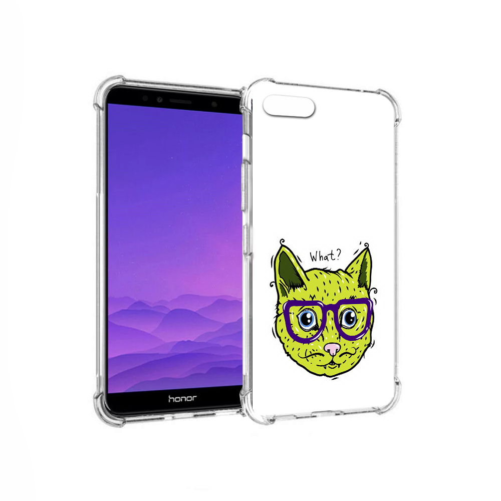 

Чехол MyPads Tocco для Honor 7A Зеленый кот (PT111206.25.86), Прозрачный, Tocco
