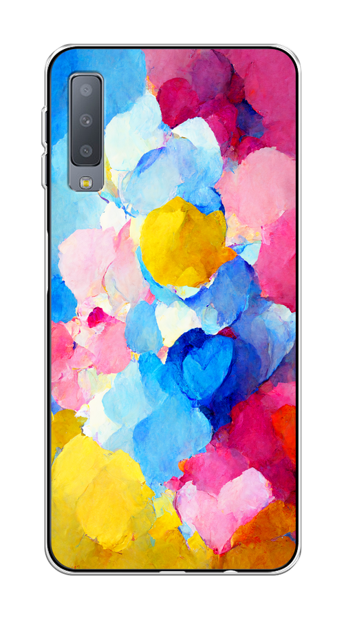 

Чехол на Samsung Galaxy A7 2018 "Яркие пятна", Синий;голубой;желтый;розовый, 26750-1