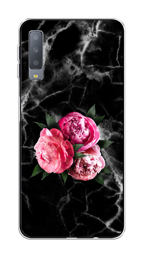 

Чехол на Samsung Galaxy A7 2018 "Букет на черном мраморе", Черный;серый;розовый;зеленый;белый, 26750-1