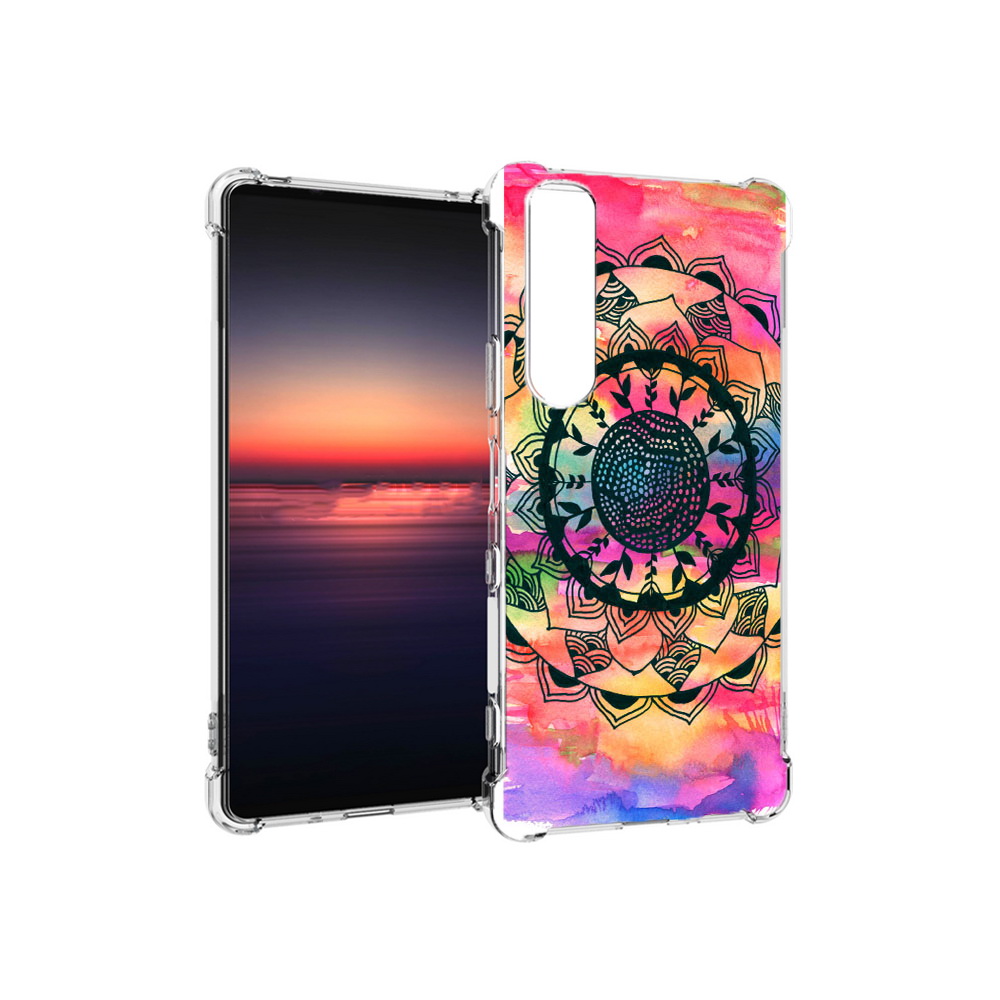 

Чехол MyPads Tocco для Sony Xperia 1 III яркая абстракция круглый цветок, Прозрачный, Tocco