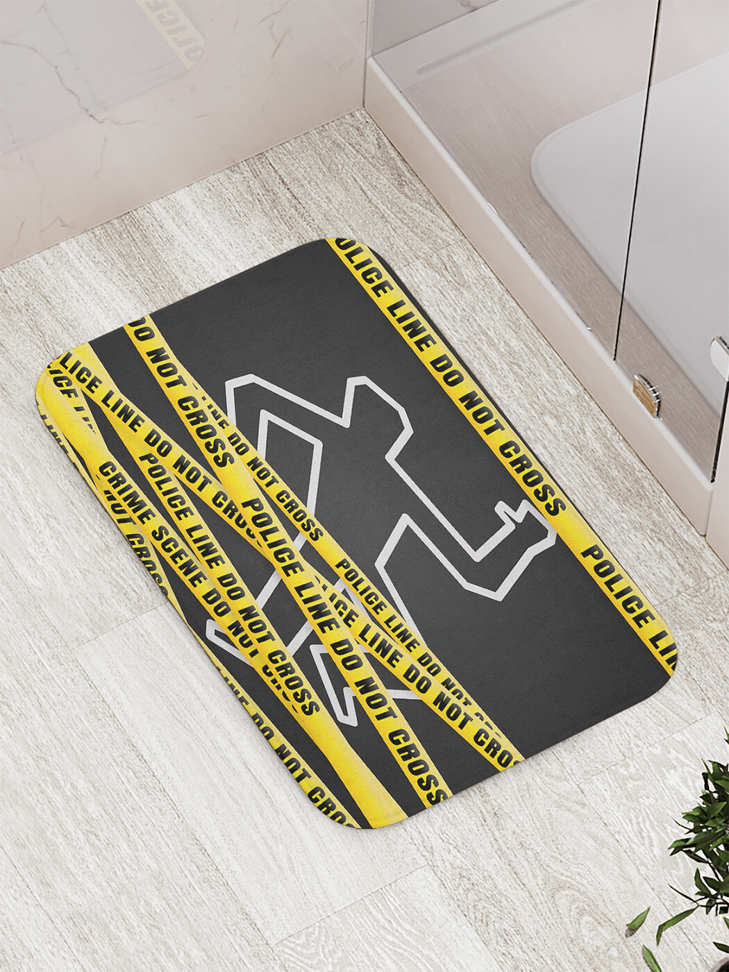 

Коврик JoyArty "Полицейская линия, не входить" для ванной, сауны, бассейна, 77х52 см, Полицейская линия, не входить