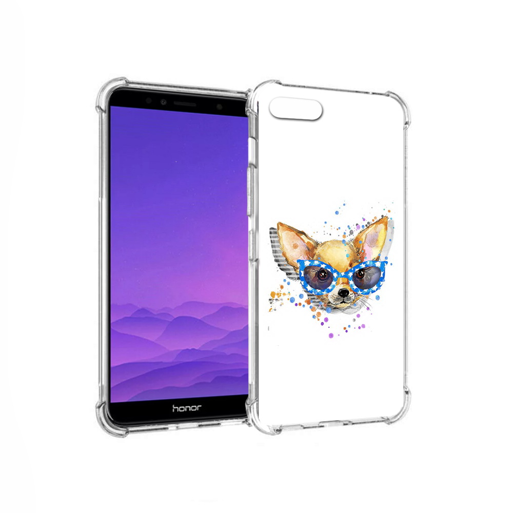 

Чехол MyPads Tocco для Honor 7A чихуа-хуа в очках (PT111206.25.691), Прозрачный, Tocco