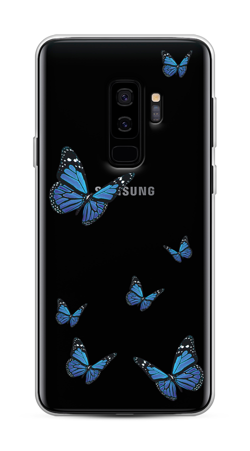 

Чехол на Samsung Galaxy S9 Plus "Blue butterflies", Синий;черный, 25850-1
