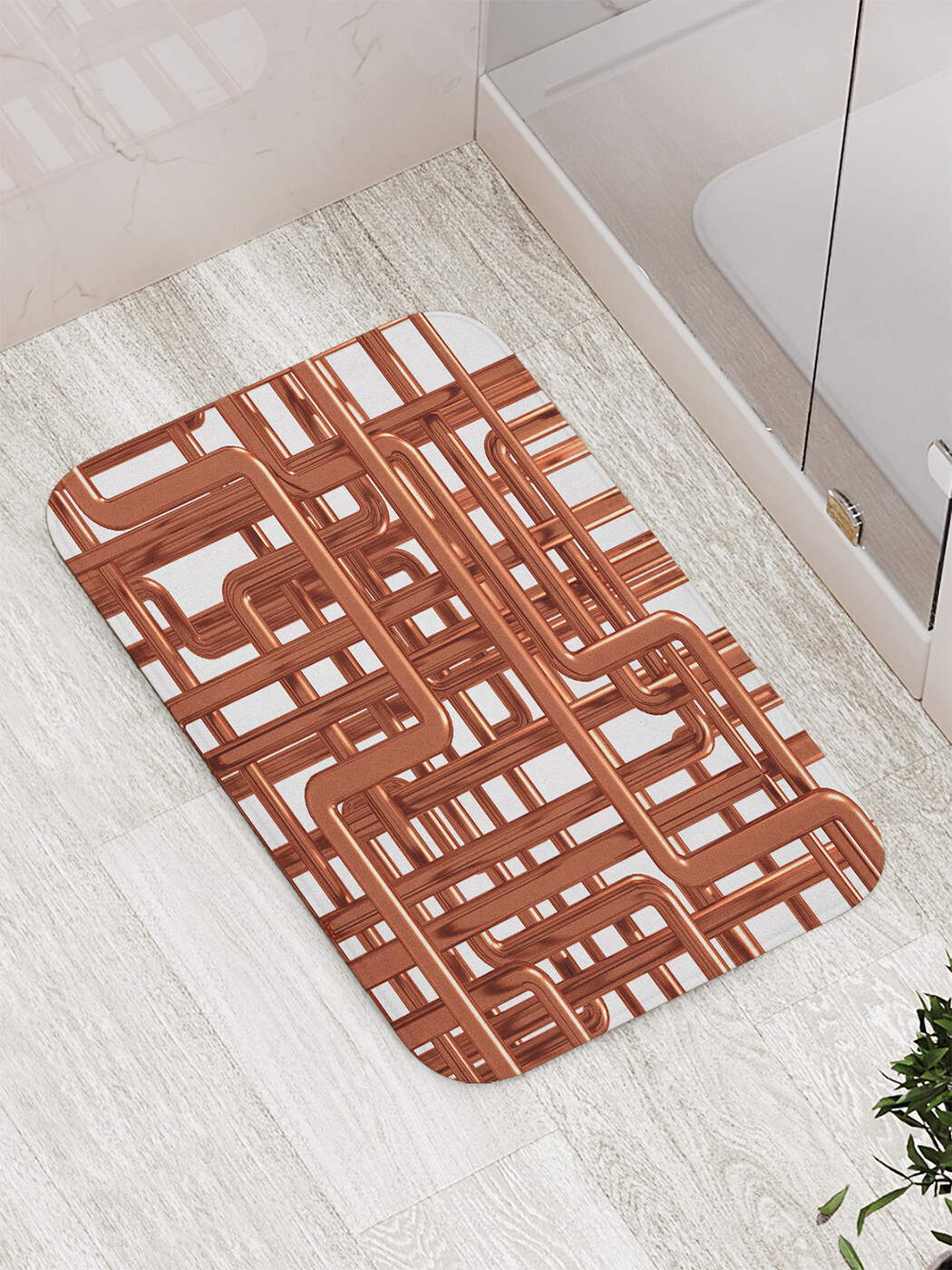 

Коврик JoyArty "Водопроводный лабиринт" для ванной, сауны, бассейна, 77х52 см, Водопроводный лабиринт