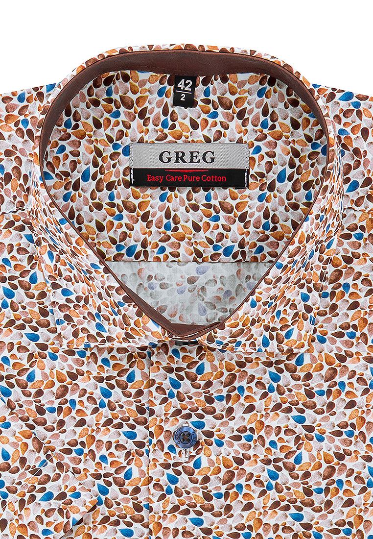 

Рубашка мужская Greg 01-00011278 бежевая 39, Разноцветный, 01-00011278