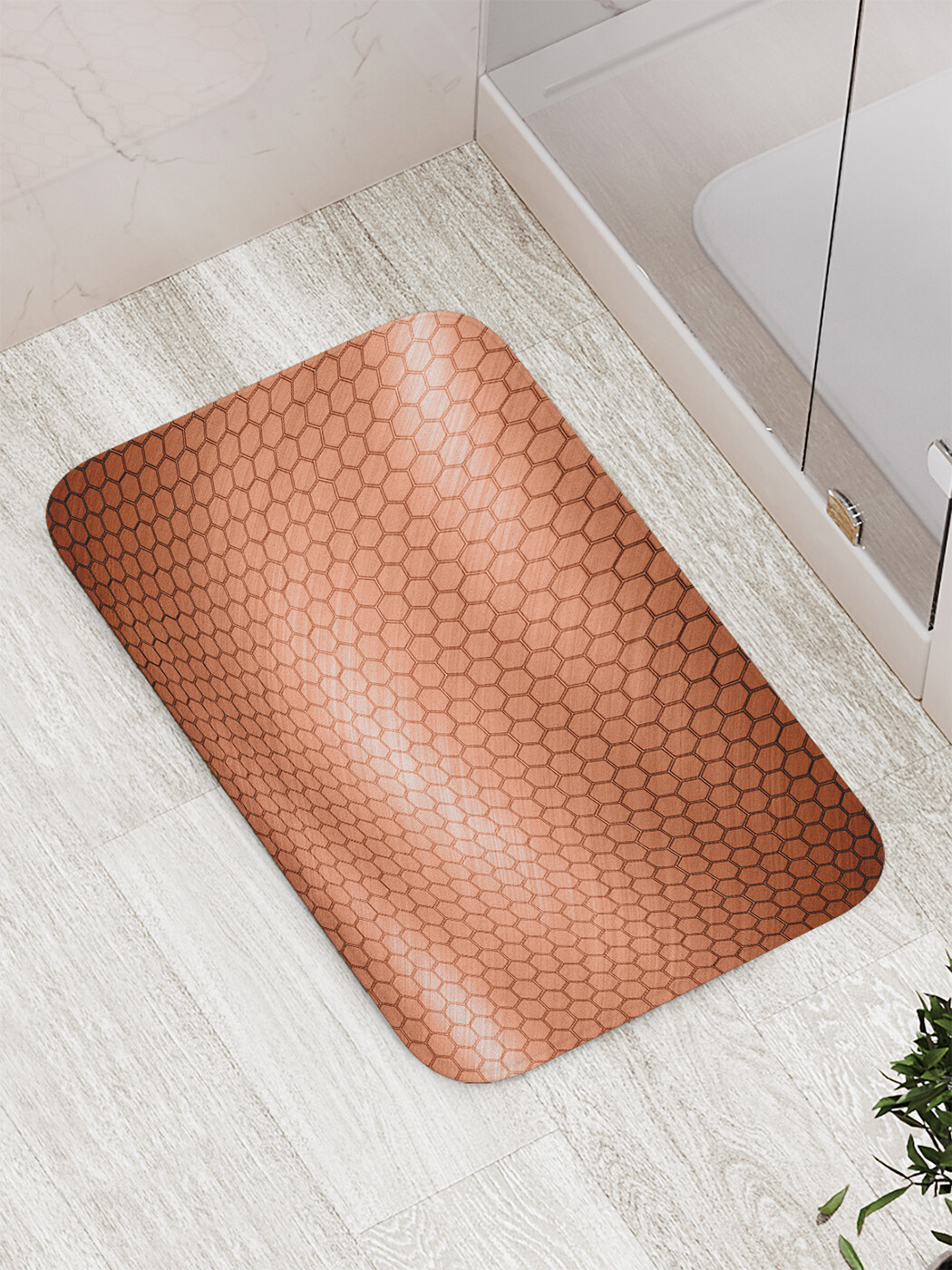 

Коврик противоскользящий JoyArty "Изгибы металла" для ванной, сауны, бассейна, 77х52 см, Изгибы металла