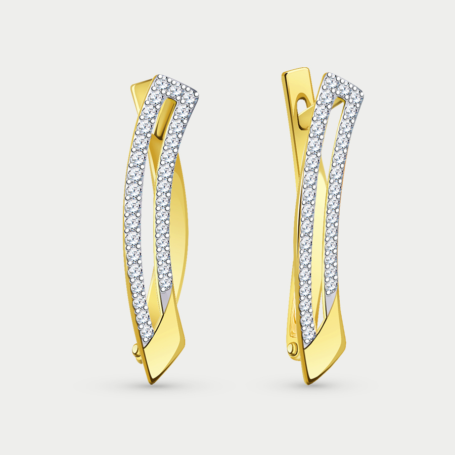 

Серьги из желтого золота Atoll л20120, фианит, л20120